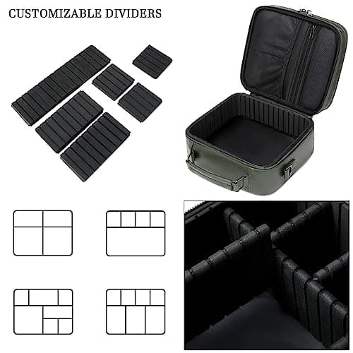 KYALOU Electronics Travel Organizer, Large Electronic Accessories Cable Case with Adjustable Dividers, Waterproof Tech Storage Bag Gifts with Double Layers for Cord, Charger, Power Bank - Olive Green — view 5