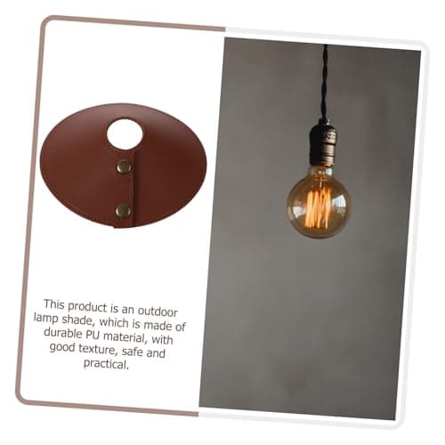 MAGICLULU Portable Brown Pu Lampshade for Outdoor Travel and Camping, Wear-Resistant Small Hanging Lamp Shade Comfortable Grip, Suitable for Indoor and Outdoor Use — view 4