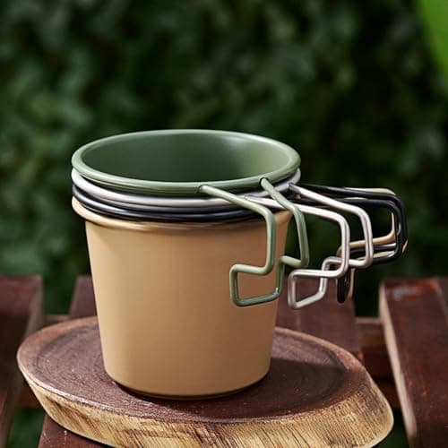 QuivyLivy Cup, Backpacking Travel Mug, Titanium Replacement, 304 Grade Steel Cookware, Wide Opening Container, Mess Kit, Coffee Mug, On-the-Go Soup Bowl, (yellow) — view 5