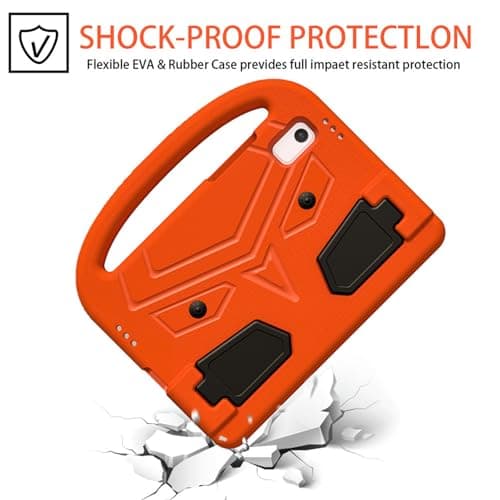 vsedkxis Case for Lenovo Tab M9 Cover 9.0 inch (TB-310FU,2023 Released),Kids Friendly Foldable Cute Stand Rugged Heavy Duty Protective EVA Cover with Portable Handle (Orange) — view 5
