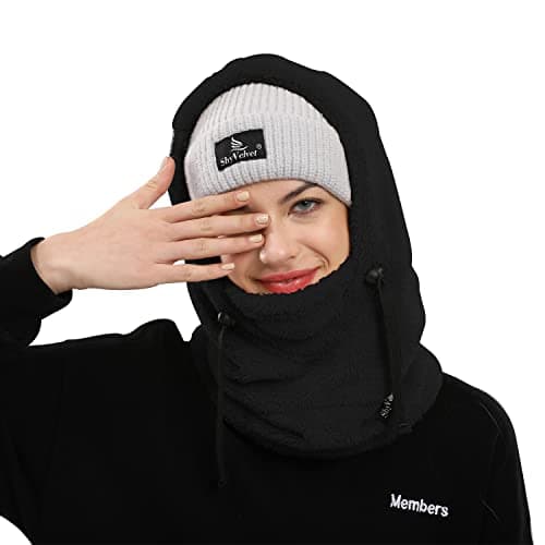 Shy Velvet Thermal Balaclava Unisex Wind-Resistant Ski Mask Fleece Cycling Motorcycle Balaclava Men Face Coverings Women Cold Weather Face Mask Female Black — view 4