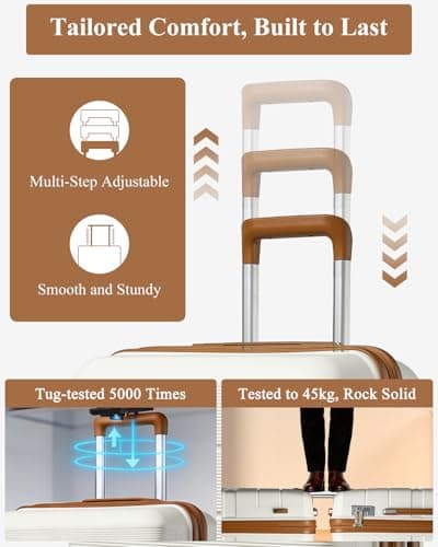British Traveller Medium Suitcase, Lightweight Hard Shell Luggage — view 4
