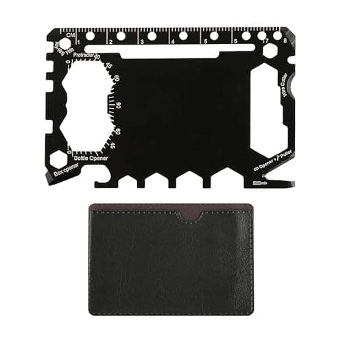 KTHZI 46-in-1 Multi Tool Card - Credit Card Size Gadget Wallet Set | Stainless Steel Camping & Outdoor Multitool | Perfect Men’s Gifts for Christmas, Birthdays(Black)
