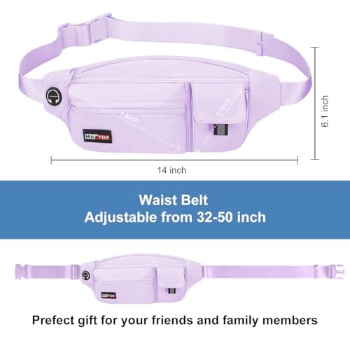 MAXTOP Bumbag Waist Crossbody Bags for Women Men Fashion Anti-Theft Fanny Packs Bag with Adjustable Strap and 5 Zipper Pockets Travel Essentials for Travel Walking Running Hiking Cycling Casual — view 4