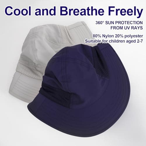 ViEinkaufen 2 Pcs Toddler Kids Sun Hat UPF 50+ Sun Protection, 2-7 Years — view 3