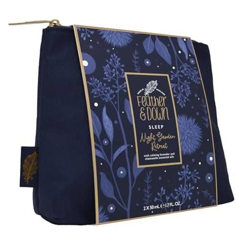 Feather and Down Night Garden Retreat Mothers Day Gift Set - Lavender and Chamomile Bubble Bath and Pillow Spray Bath Set with Eye Mask and Luxury Travel Pouch - Relaxing Gifts for Women. — view 3