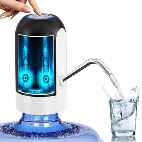 Electric Water Bottle Pump, USB Charging Automatic Drinking Water Dispenser, 30 Days Battery Life, Portable Water Bottle Switch for Universal 2-5 Gallon Bottle, For Home, Office, Travel, Camping,Black