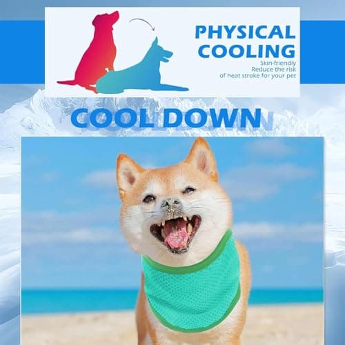 KASESSS Dog Cooling Bandana, Cooling Bandana for Dogs, Dog Summer Scarf, Breathable Pet Coolings Collar, Instant Chill Out Adjustable Towel Scarf for Summer Outdoor, Ice Prevent Sunstroke, Green, L — view 6