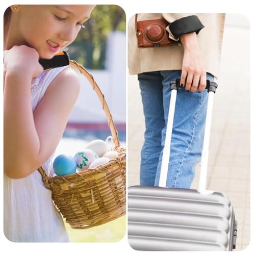2 Pack Luggage Handle Wraps - Soft Comfort Handle Covers for Suitcase, Bright Color Travel Accessories (Black) — view 6