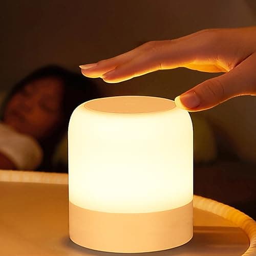 FNMYCO Portable Baby Night Light, 3 Colours Egg Light, Small Bedside Lamp