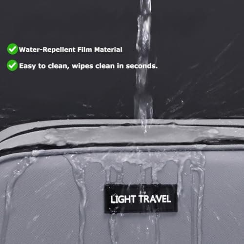 Travel Toiletry Bag for Men, Medium PU Water-Resistant Wash Bag,Grey — view 4