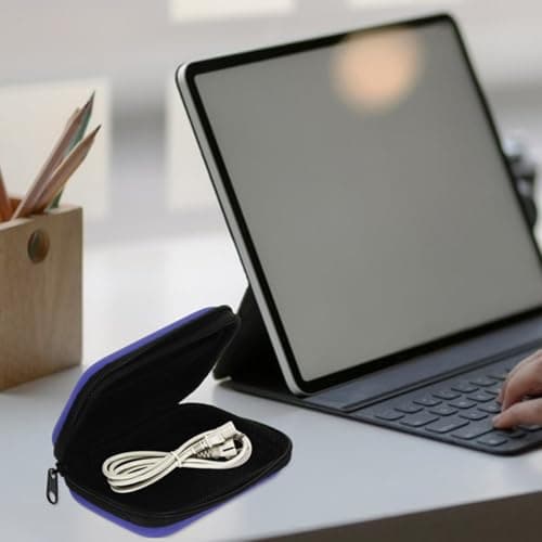 2 Pcs Portable Cable Storage Bag for Earphone Travel Nylon Rectangle — view 6