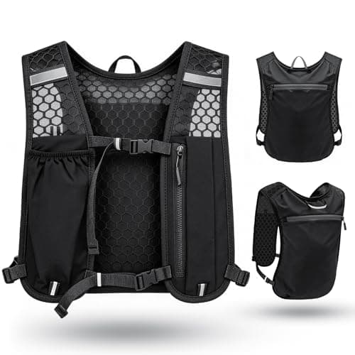 Running Vest for Women Men with Hydration Backpack, Large Capacity, Adjustable Chest Straps, Breathable & Reflective, for Women Men Climbing Hiking Cycling Trail Running