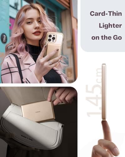 TORRAS MiniMag Slim Power Bank for MagSafe, 10000mAh Magnetic Battery Gold — view 3