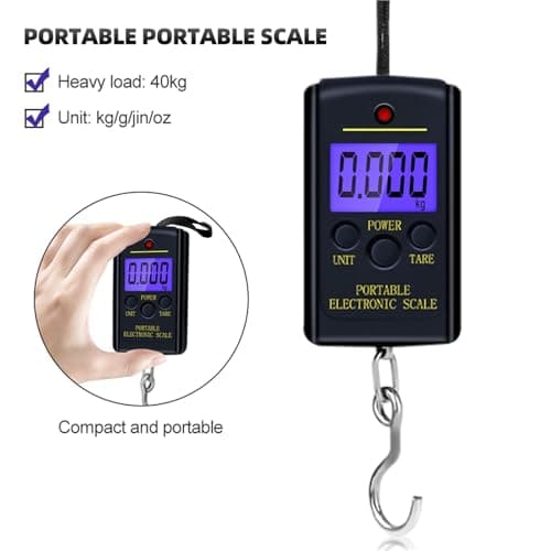 Portable La Weight Scale 40kg 10g Digital Hanging Hook Scale for Travel Fishing & La 5 Pack Electronic Weighing Scale Accurate & Lightweight — view 4