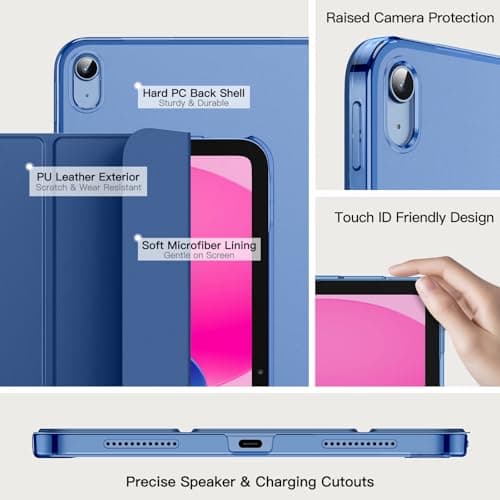 JETech Case for iPad (A16) 11th/10th Gen, Navy Blue — view 3