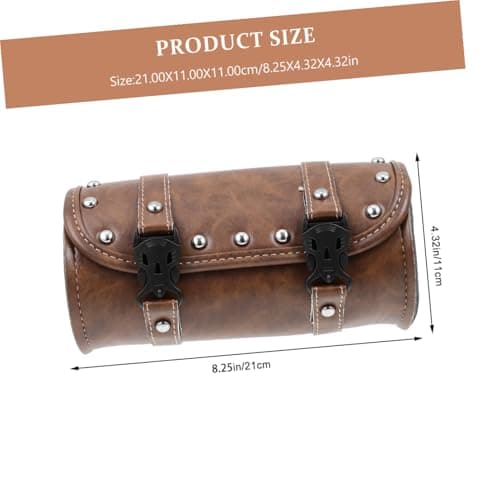 Cabilock 2sets Leather Motorbike Pouch Motorcycle Holding Bag for Motorbike Accessory Convenient Storage for Motorcycle Tail Bag for Road Trips and Daily Use — view 2