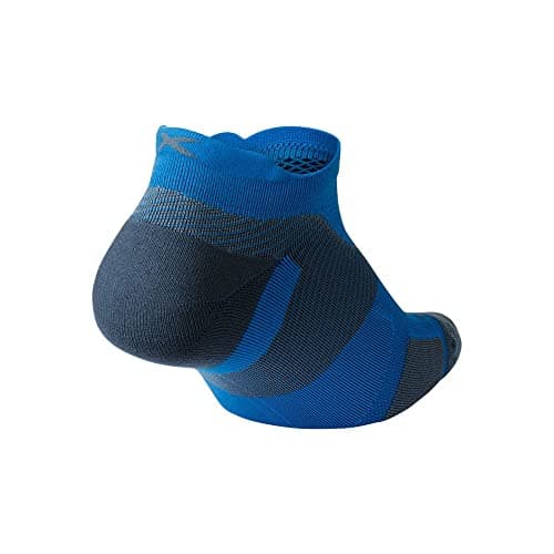2XU Unisex Vectr Light Cushion No Show Socks, Vibrant Blue/Grey, S UK — view 3