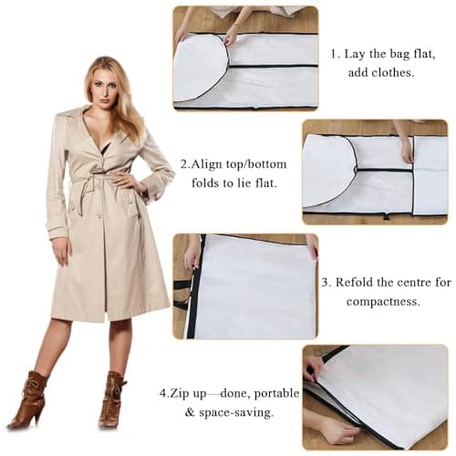 2-Pack Extra Long Garment Bags (180cm) | Clear View Hanging Covers for Wedding Dresses, Gowns & Coats | Dust & Water Resistant — view 4