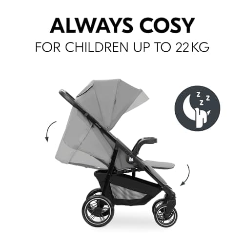 Hauck Shop N Care, Grey - Lightweight Pushchair (only 8.5 kg) with Snack Tray, Cup Holder & Raincover, Compact & One Hand Folding, Fully Reclining from Birth up to 22 kg — view 4