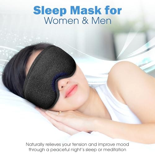MSC 100% Blackout Sleep Mask for Women & Men - Zero Pressure Sleeping Eye Mask with Skin Friendly Fabric & Ergonomic 3D Design for Comfort, Ultra-Soft Eyemask for Travel, Shift Work, & Home — view 2