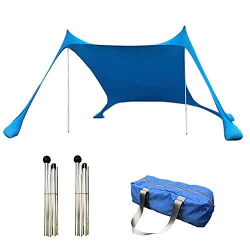 Beach Tent Sun Shelter, UPF50+ Beach Shelter Canopy with Sand Anchors, Stability Poles and Storage Bag, Portable Outdoor Family Sun Shade for Camping Trips, Fishing, Picnics, Backyard Fun, Easy Set Up — view 2