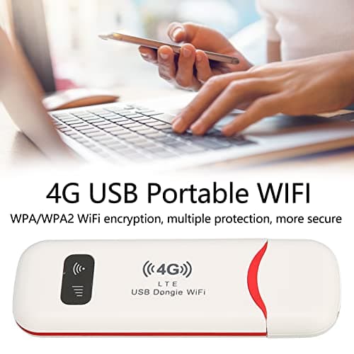 Ejoyous 4G USB Dongle, Portable Travel WiFi Mobile Hotspot Router with SIM Card Slot Unlocked to Any Network, for Travel Camping Vacation Rentals Dual Band Support 10 Devices High Speed — view 2