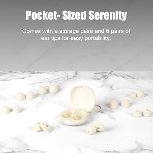 ALIIP Ear Plugs for Sleeping, Reusable Silicone Noise Cancelling Earplugs with 7 Ear Tip Sizes(XS/S/M/L) & Portable Case, Comfortable Hearing Protection for Work, Travel & Focus,White — view 5