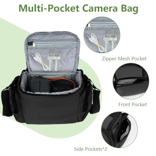 Ainiv DSLR Camera Bag, Waterproof Anti-Shock SLR Camera Case, Black — view 3