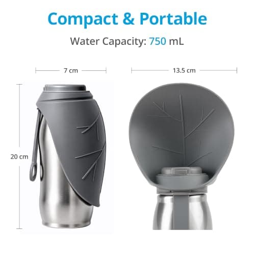 Dog Water Bottle for Walking, 750 ml, Leakproof, Lightweight, Outdoor Ready — view 4
