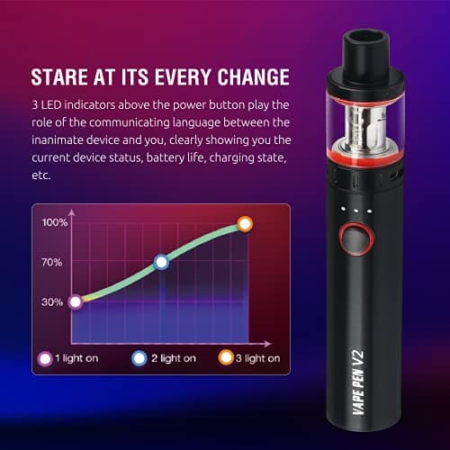 SMOK Vape Pen V2 E Cigarette Starter Vape Kit, 60W 1600mAh, TPD Compliant Ecig, 2ml No Nicotine (Black) — view 4