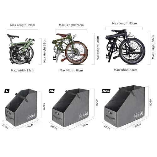Rhinowalk Folding Bike Storage Box for Brompton Folding Bicycle Foldable Car Trunk Organizer Case for Bike Transportation Bike Travel Bag — view 5