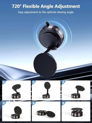 wowtravel Suction Cup Phone Mount | Vacuum Lock Car Phone Holder with 360° Rotation | Strong Dashboard & Windshield Mount Works with iPhone 17 Pro Max, 16, 15, 14, 13, 12 and Android Devices — view 4