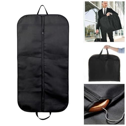 1 Pcs Suit Carrier Bag,Breathable Garment Suit Clothes Covers Bags,120 * 60cm suit covers for men,Black Zipped Foldover Breathable Multi-Use Garment Cover Clothes for Traveling Easy to Carry(Black) — view 4