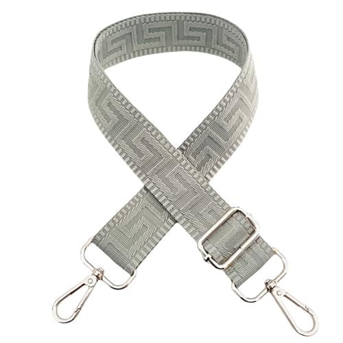 Shoulder Strap for Bag Adjustable Bag Straps Wide 3.8 cm with Silver Buckle, Handbags Straps Replacement for Women Crossbody Accessory, Pure grey, K17 — view 2