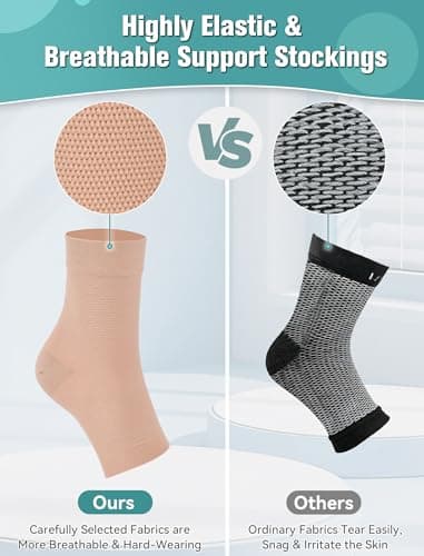 Evolyline 2Pair Ankle Support Compression Socks For Women Men Open Toe — view 5