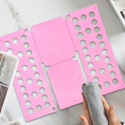 Clothes Folding Board Fast Shirt Folder for Adults Laundry (pink) — view 3