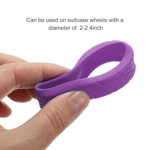 PATIKIL Luggage Wheels Covers, 4Pcs Luggage Wheel Protector Covers Silicone Suitcase Wheel Covers for Suitcase Most 8-Spinner Wheels Caster, Purple — view 4