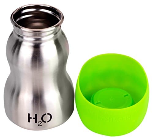 H2O4K9 Dog Water Bottle with Travel Bowl 270 ml, Lime Green