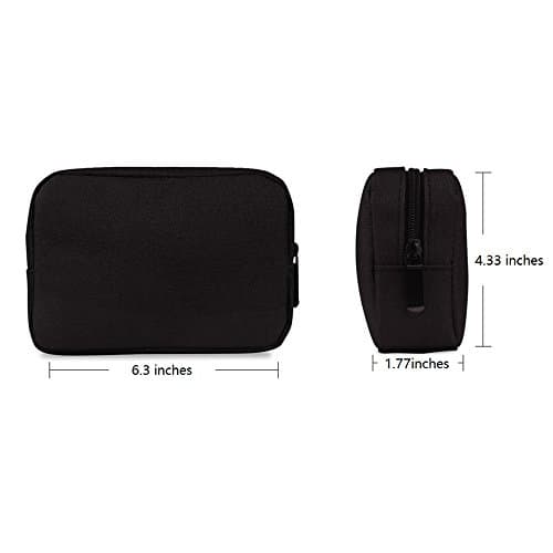 ERCENTURY Universal Electronics/Accessories Soft Carrying Case Bag, Durable & Light-weight,Suitable for Out-going, Business, Travel and Cosmetics Kit (Black-Small) — view 2