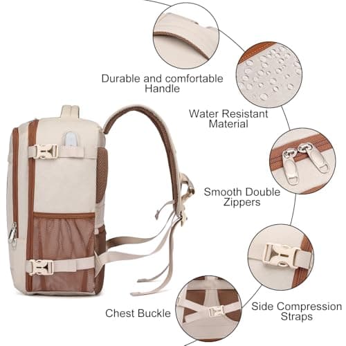 Ryanair Cabin Bag 40x20x25 Underseat 20L Small Travel Bag for Women, Beige — view 6
