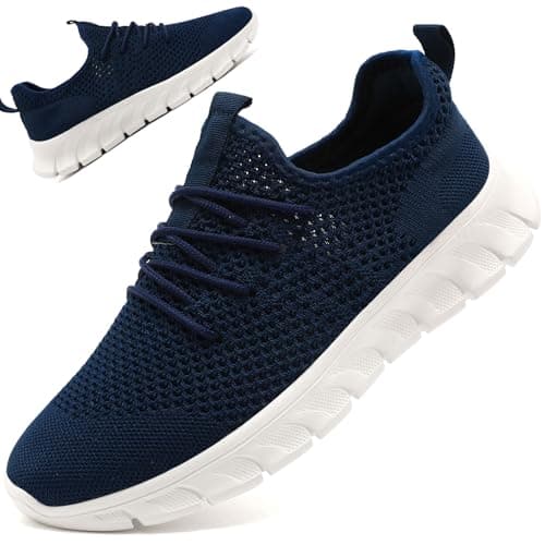 Trainers for Men Women Running Shoes Slip On Gym Sports Navy Size 9 UK
