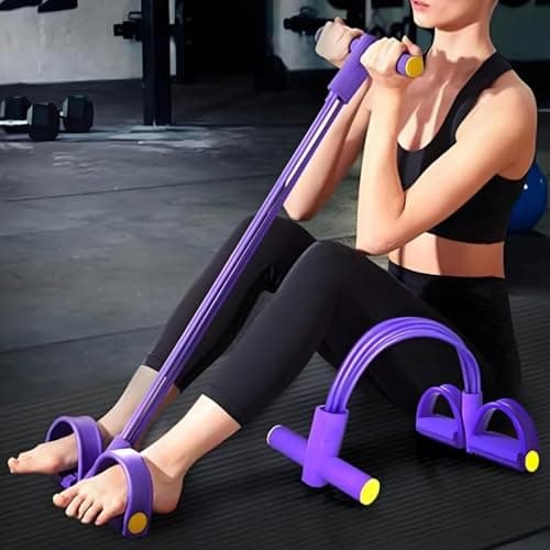 Foot Pedal Resistance Band – 6Tube Sit Up Pull Rope, Multifunction Tension Rope, Home Gym Equipment for Full Body Training& Abs Workout Equipment, Exercise Bands Resistance for Women & Men — view 4