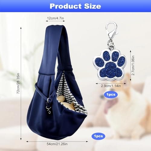 Puppy Sling Carrier for Small Dogs with Paw Pendant — view 4