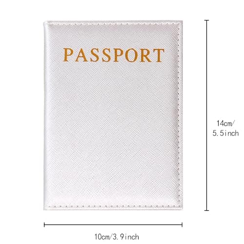 Passport Holder Cover Travel Wallet Organiser, Passport Case with RFID Blocking, PU Leather Travel Document Holder for Men&Women Travel Accessories (Silver) — view 2