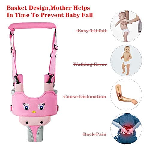 IULONEE Baby Walking Harness Handheld Kid Walker Helper Assistant Belt Pink — view 6