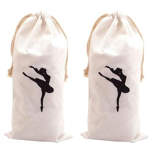 2 Pcs Womens Ballet Shoes Bags Cotton Duster Pouches Drawstring Pointe Shoe Storage Bag Personalized Dance Bags Portable Travel Ballet Backpack Multipurpose Drawstring Sack