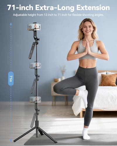 TECKNET Selfie Stick,180cm Aluminum Extendable 6-in-1 Phone Tripod — view 2