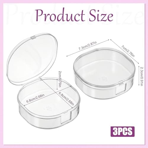 Tweruna 3 PCS Cotton Round Holder, Plastic Cotton Pad Dispenser, Portable Cottons Rounds Travel Case for Cosmetic Cottons Balls, Powder Puff, Floss Balls Small Items — view 2