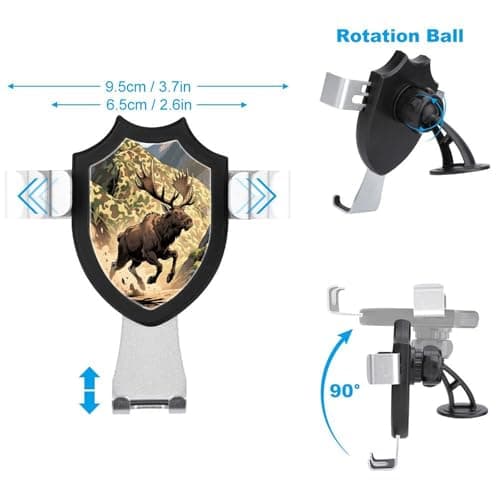 YUXBVKRS Phone Holders for Your Car Stable Grip, Universal Hunting Camo Deer Printed Phone Stand Adjustable Car Phone Mount for Dashboard & Windscreen & Air Vent with Strong Suction Cup — view 2